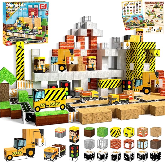 Magnetic Building Tiles Set 100Pcs - 100 шт. магнитные блоки, магнитные строительные