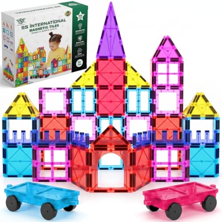 Magnetic Building Tiles Set 100Pcs - Магнитный конструктор из 100 деталей с