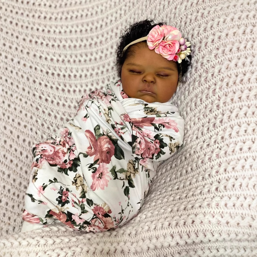 Reborn Baby Doll Silicone Realistic - Темная кожа персика 19-дюймовая реалистичная силиконовая