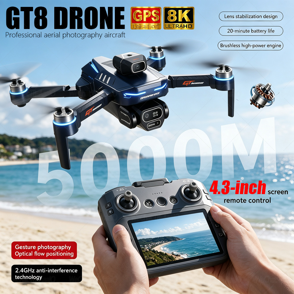 Fpv Brushless Rc Drone 4K - НОВЫЙ Дрон GT8 HD RC с