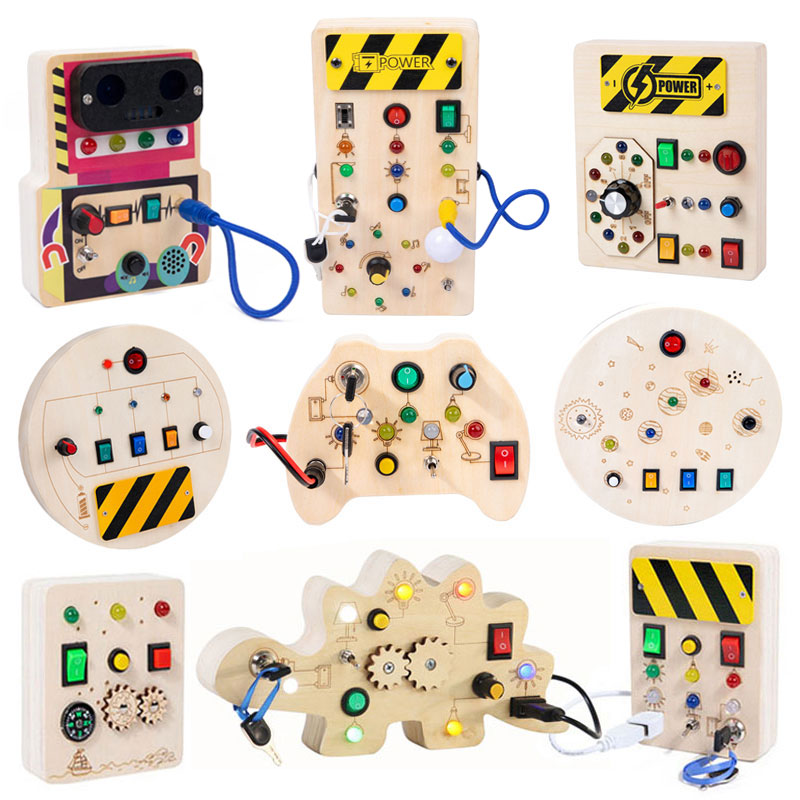 Montessori Wooden Busy Board Toddler - Доска Монтессори Busy, сенсорные игрушки, деревянные