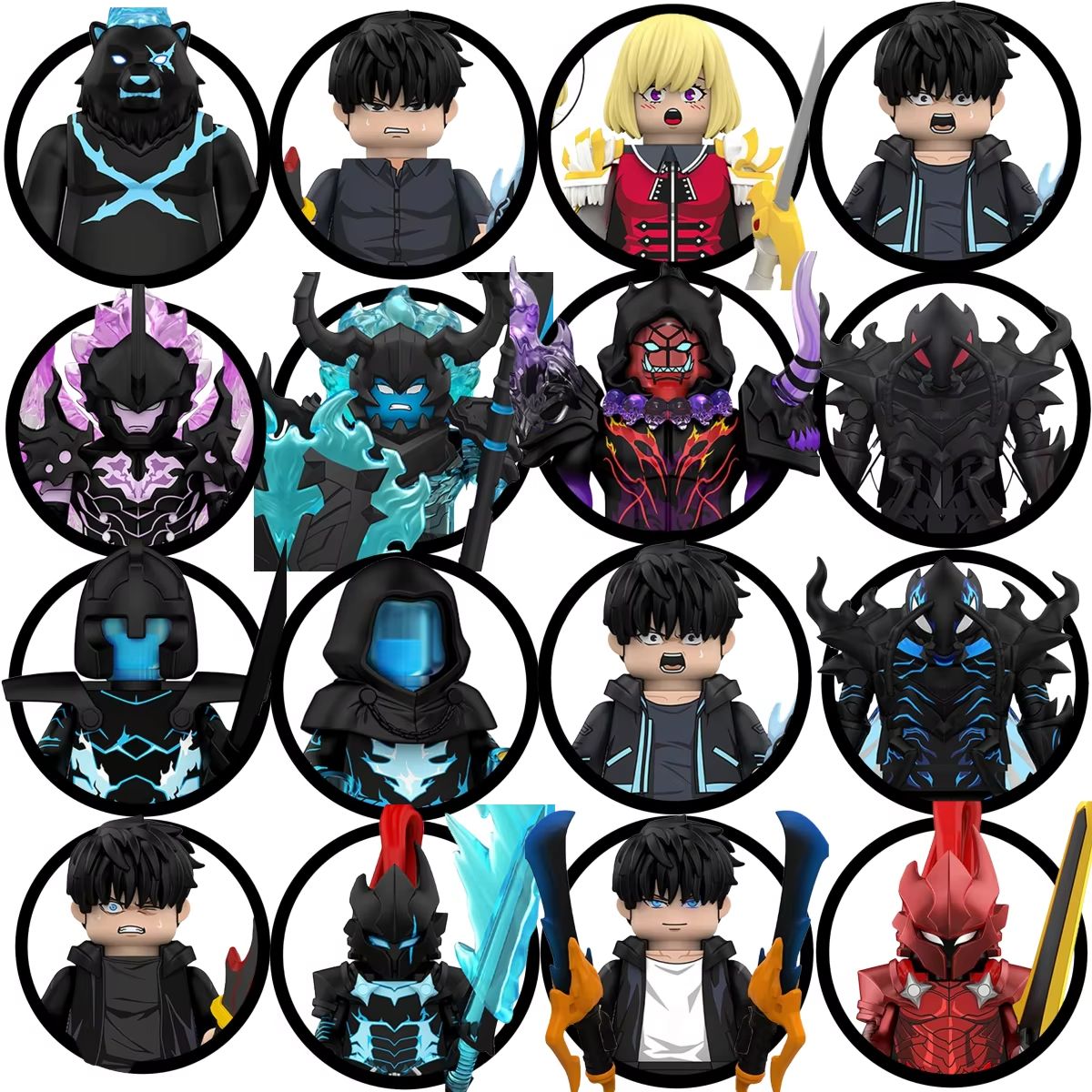 Anime Action Figure Blind Box - Набор мини-фигурок-конструкторов Blind Box WM6220: Аниме-персонажи