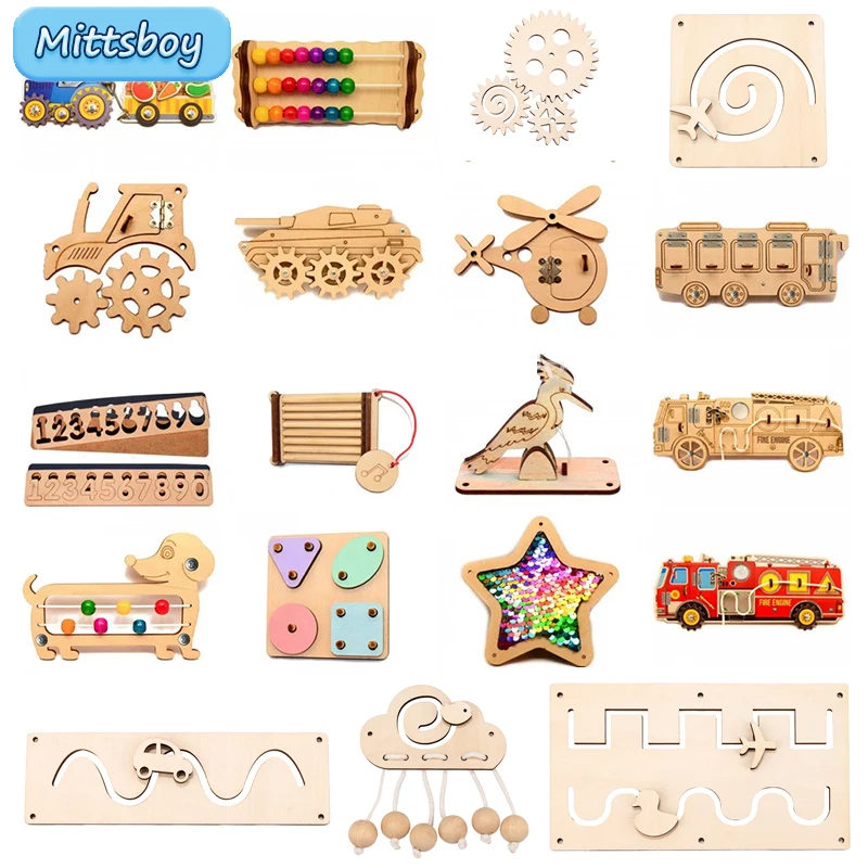 Montessori Wooden Busy Board Toddler - DIY занятая доска Монтессори горячий воздушный