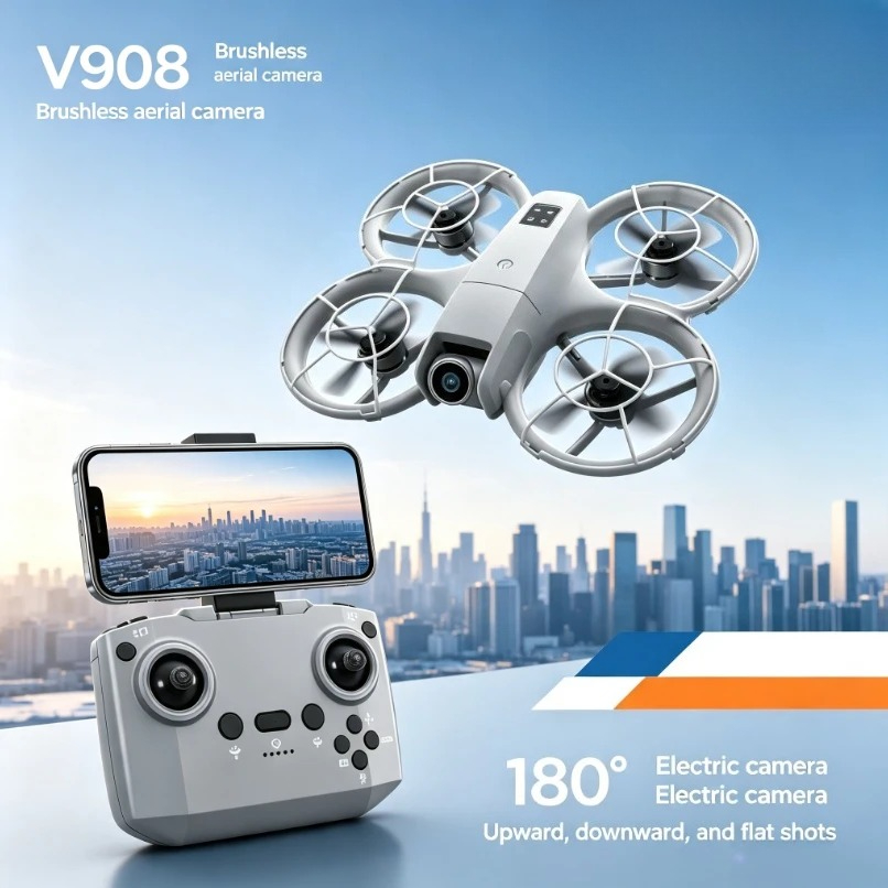 Fpv Brushless Rc Drone 4K - Оригинальный складной GPS-дрон V908 с двойной