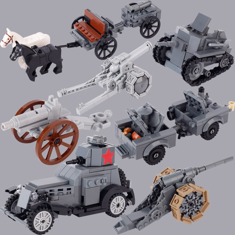 Lego Compatible Military Tank - WW1 итальянский советский военный Танк бронированный