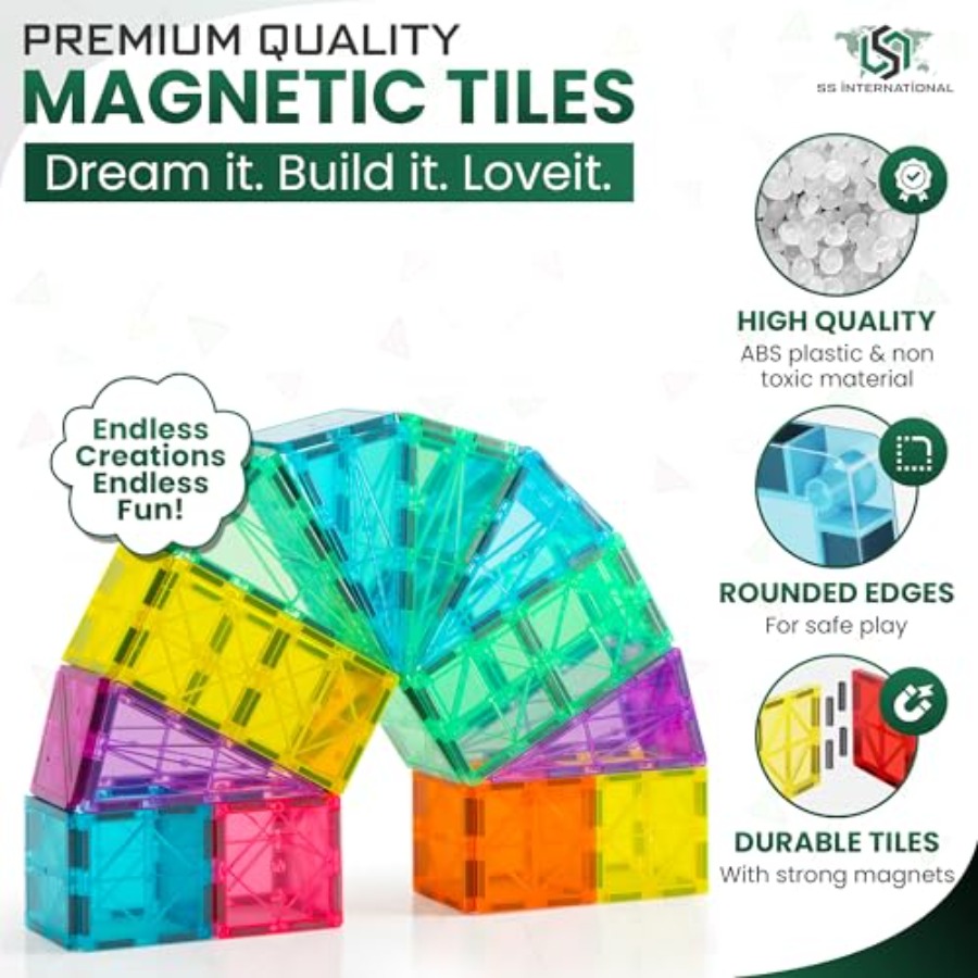 Магнитный конструктор из 100 д – обзор и цена Magnetic Building Tiles Set 100Pcs