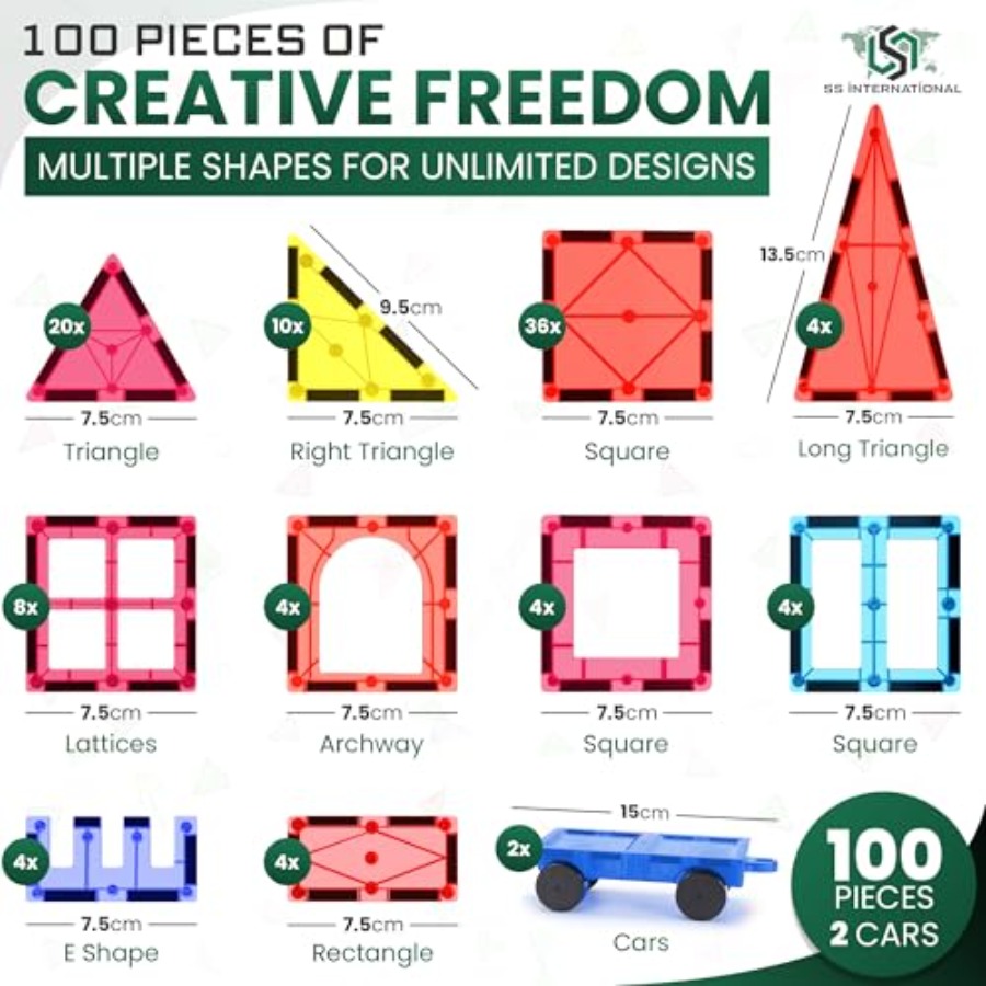 Магнитный конструктор из 100 д – обзор и цена Magnetic Building Tiles Set 100Pcs