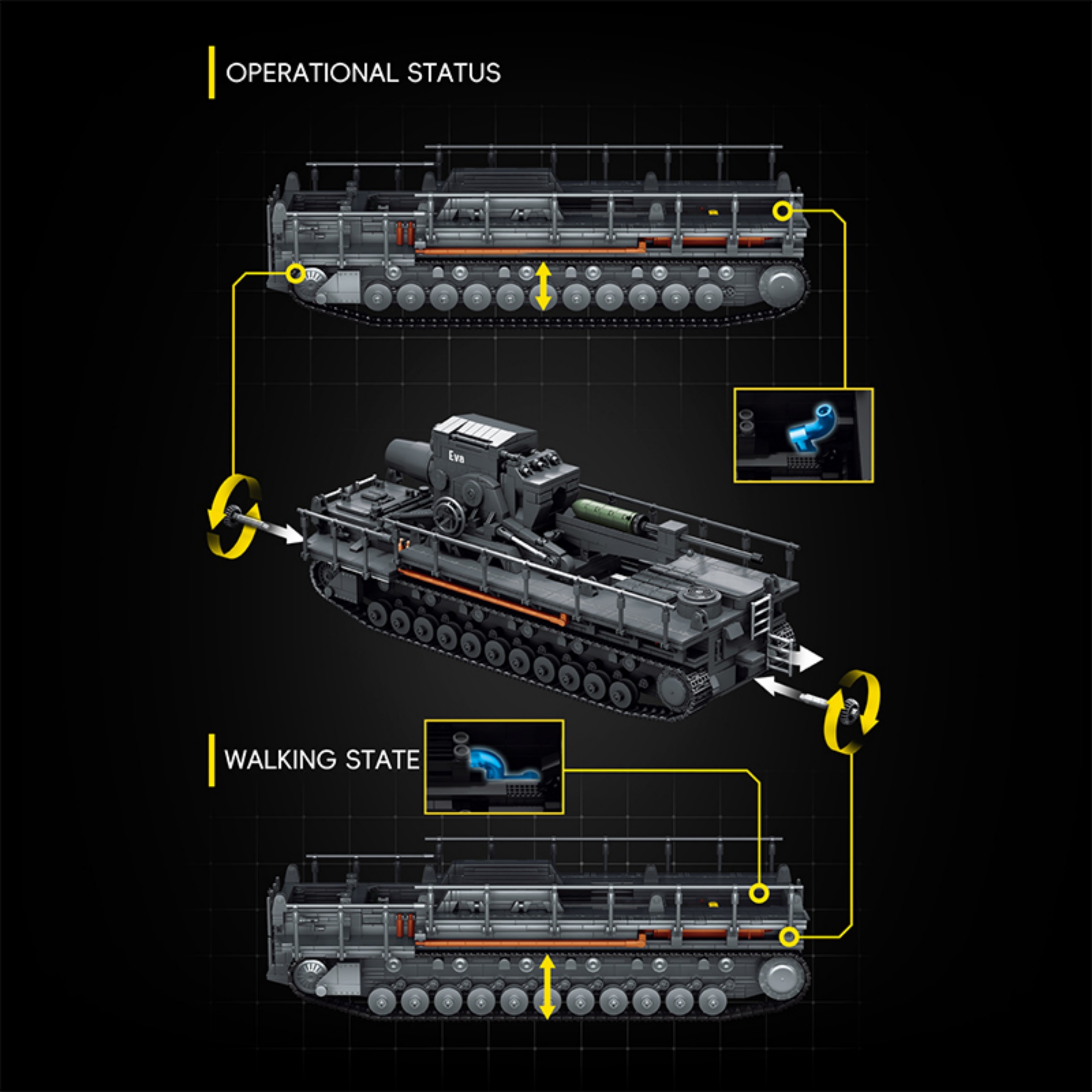 4706 деталей: Конструктор Karl – обзор и цена Lego Compatible Military Tank