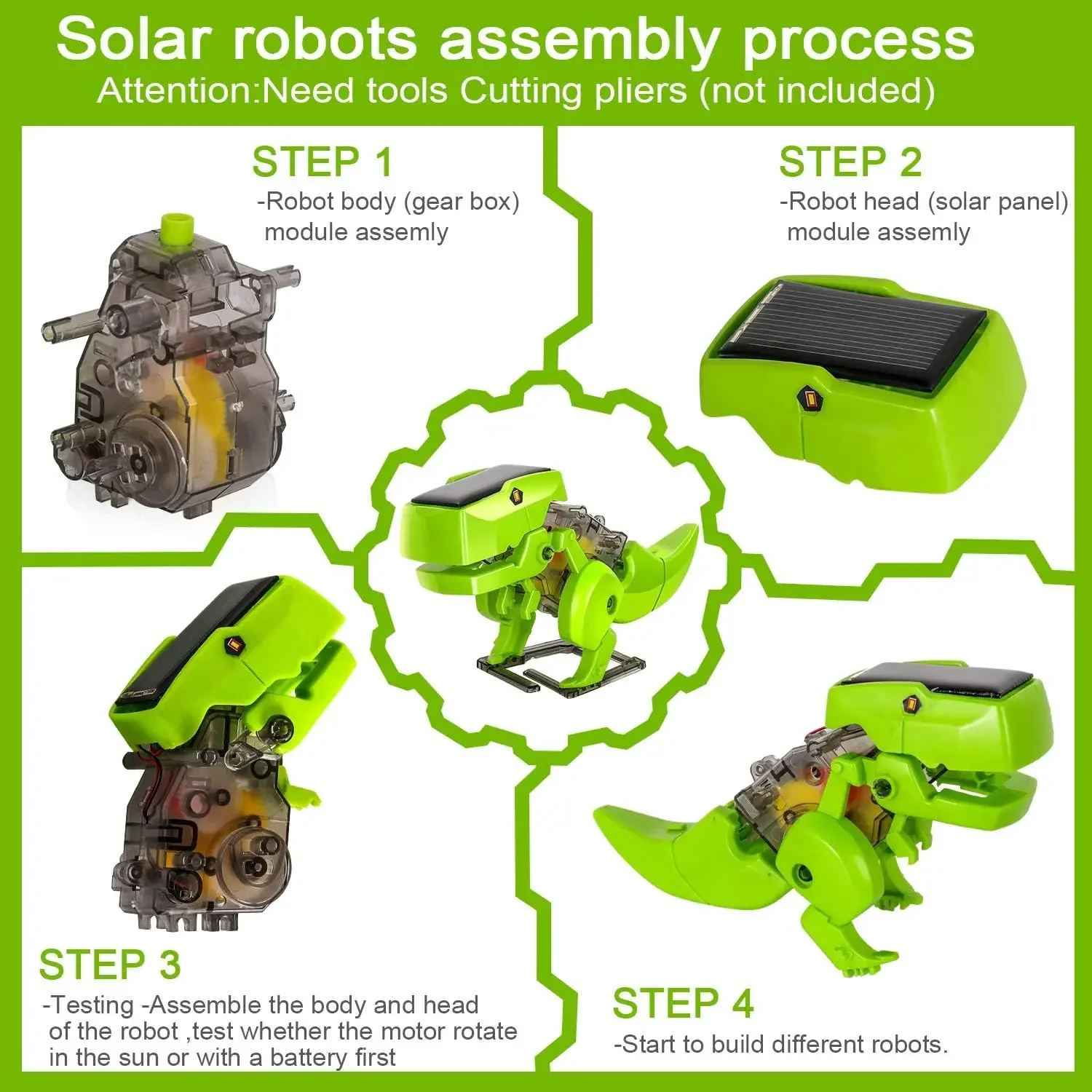 Сборная детская игрушка 3 в 1, – обзор и цена Stem Solar Robot Kit For Kids