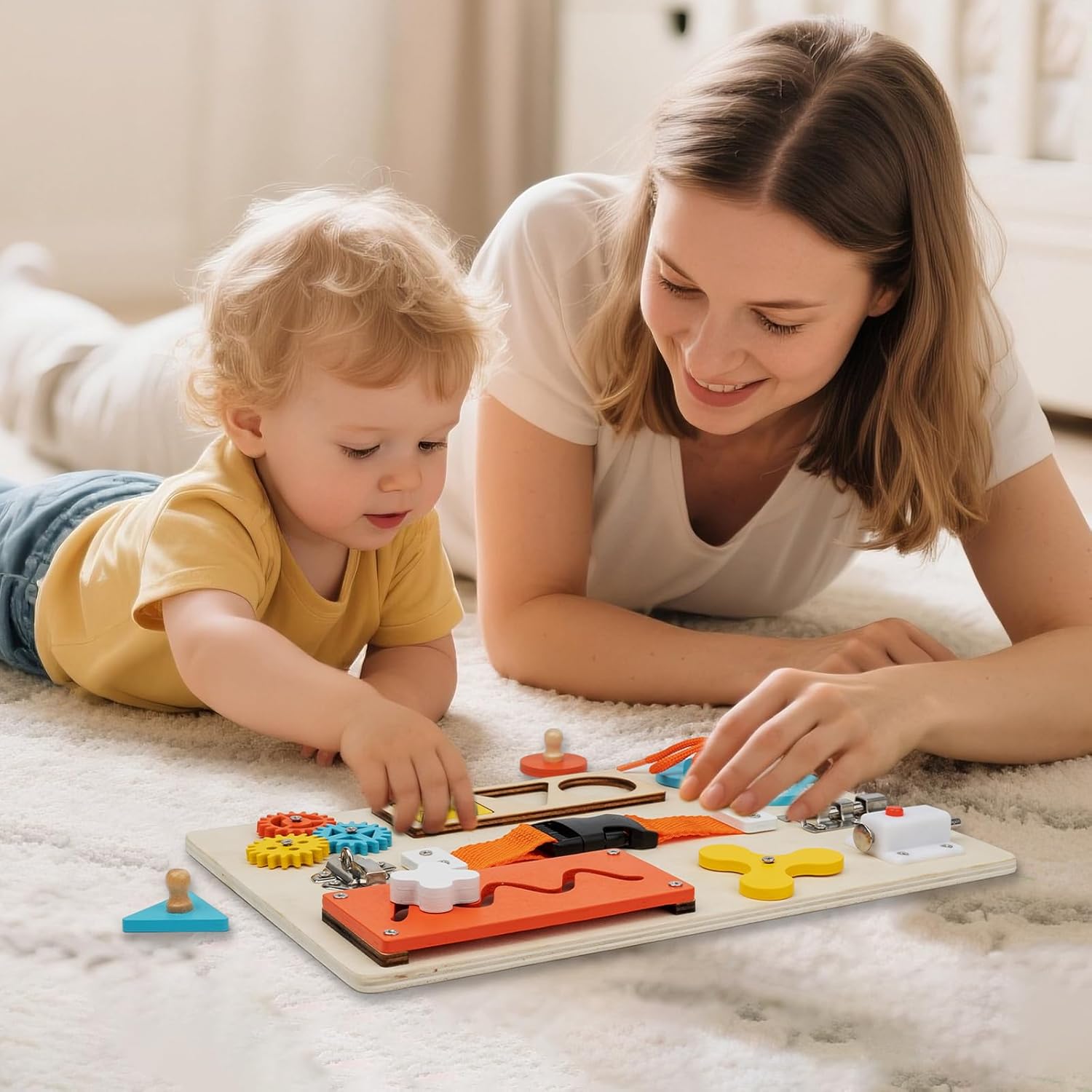Доска Монтессори для малышей,  – обзор и цена Montessori Wooden Busy Board Toddler