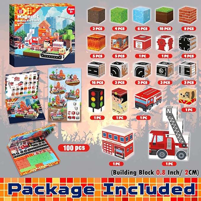 Магнитные блоки, 100 шт., набо – обзор и цена Magnetic Building Tiles Set 100Pcs
