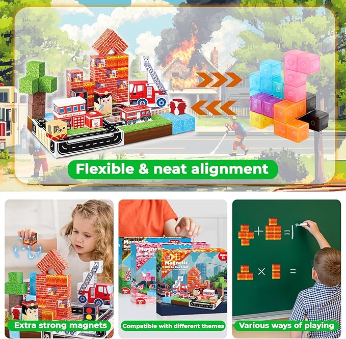 Магнитные блоки, 100 шт., набо – обзор и цена Magnetic Building Tiles Set 100Pcs