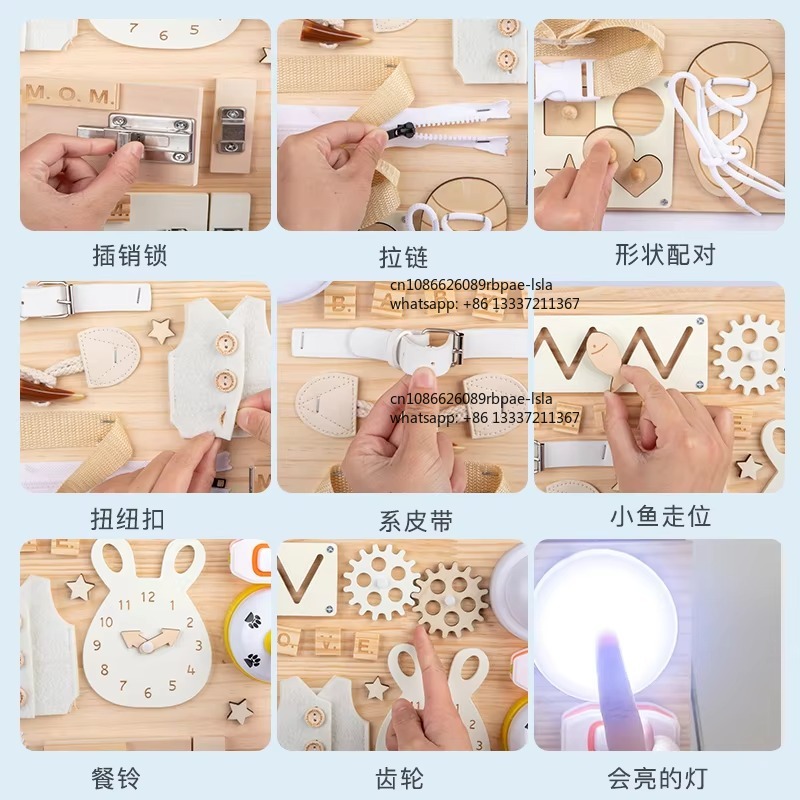 Деревянная сенсорная развивающ – обзор и цена Montessori Wooden Busy Board Toddler