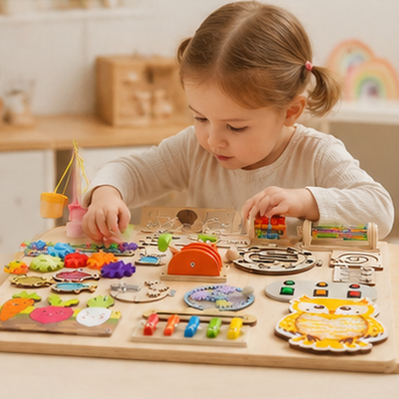 Премиальные аксессуары для биз – обзор и цена Montessori Wooden Busy Board Toddler